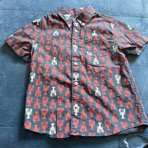 Crewcuts Navy Lobster Print Shirt-size 6/7